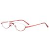 Retro Half Moon Reading Glasses for Men Women,Lightweight Metal Half Frame Computer Reader (Color : Red, Size : 2.5+) view 1