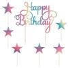 LVEUD Set of 7 pieces Color flash Happy birthday cake toppe Happy Birthday cake topper and Pentacle cake topper-Birthday cake decorations (1) view 1