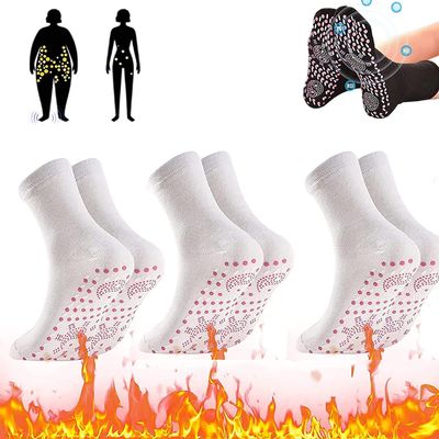 3pair AFIZ Tourmaline Slimming Health Sock, Veinesheal Thermotherapeutic Sock, Washable Self Heating Magnetic Socks, Lymphatic Drainage Detox Slimming Socks (D)