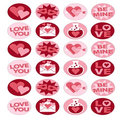 24 Valentine's day edible PRE CUT style kids childrens party decorations Wafer Paper Cupcake Fairy Cake Toppers