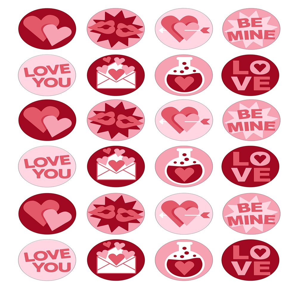24 Valentine's day edible PRE CUT style kids childrens party decorations Wafer Paper Cupcake Fairy Cake Toppers