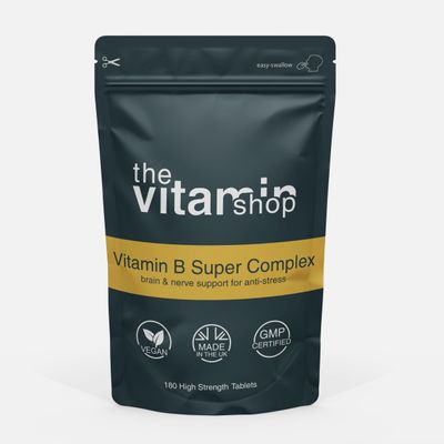 Vitamin B Complex Vegan High Strength 180 Tablets Energy Immunity &Nerve Support | Grip Sealed Pouch | Same Day Fast Secure Dispatch
