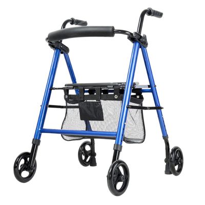 ADITAM Rollator with Seat Folding, Lightweight Walkers for Seniors with Seat, 4 Wheel with Seat Bag Transport Chair Walker Multi Use Walking Stick Elderly Disabled Rollator Walker Double the comfort