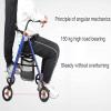 ADITAM Rollator with Seat Folding, Lightweight Walkers for Seniors with Seat, 4 Wheel with Seat Bag Transport Chair Walker Multi Use Walking Stick Elderly Disabled Rollator Walker Double the comfort view 4