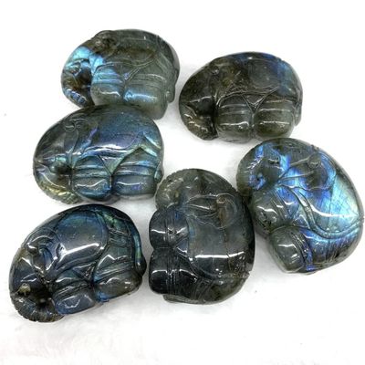 Natural crystal rough Natural Crystal Natural Labradorite Elephant Hand Craved Animals Quartz Healing Decoraction Meditation Polished Stone