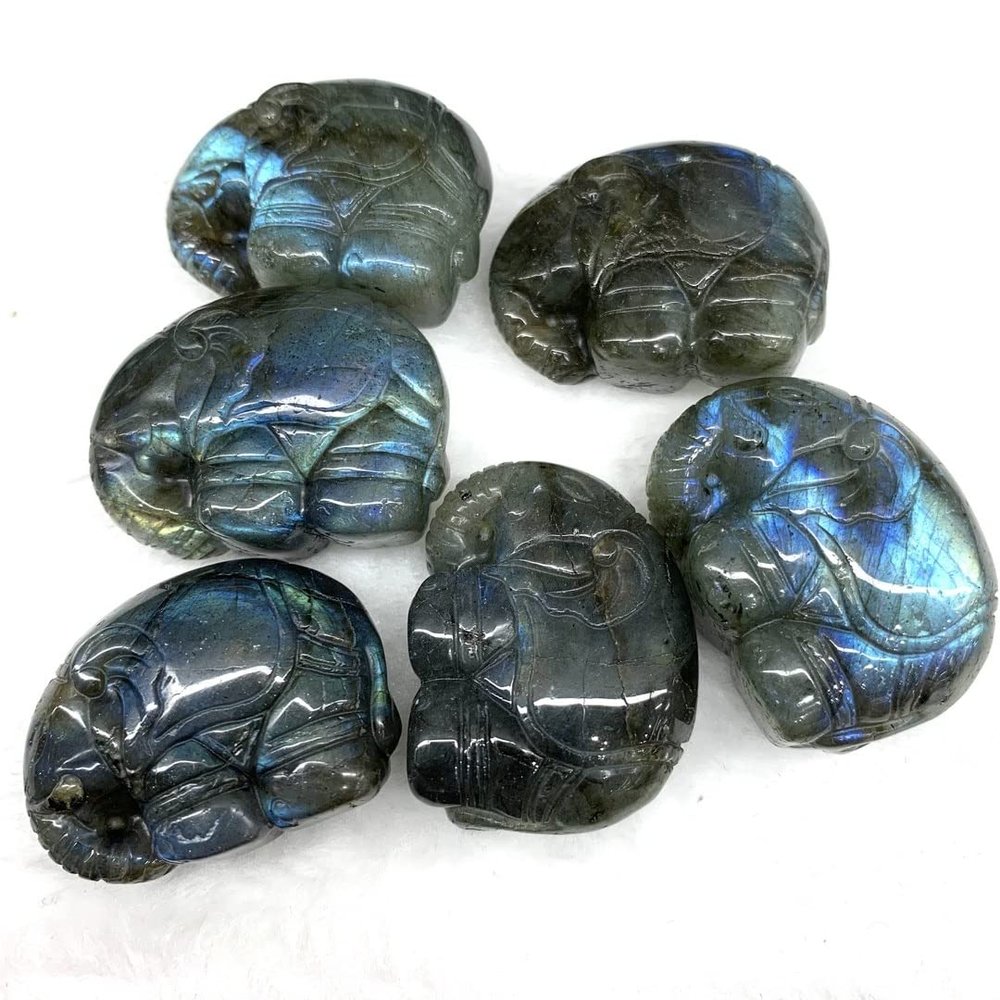 Natural crystal rough Natural Crystal Natural Labradorite Elephant Hand Craved Animals Quartz Healing Decoraction Meditation Polished Stone