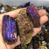 Sudemota Natural crystal rough Natural Healing Crystal Natural Crystal Needle Mineral Quartz, Color Plating Process, Reiki Healing Stone (Size : 1400W) view 1