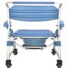 BLOHDI Toilet Commode Wheelchair, Mobile Bedside Commode Over Toilet Chair with Padded Seat water-proof seat Armrests and footrest can be flip-up view 3