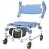 BLOHDI Toilet Commode Wheelchair, Mobile Bedside Commode Over Toilet Chair with Padded Seat water-proof seat Armrests and footrest can be flip-up view 4
