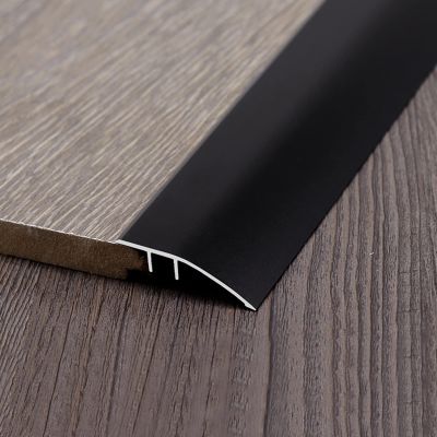 VIZET Lightweight Floor Transition Strip/Doorway Reducer, Extra Wide Gap Connecting Strips Entry Ramp, Easy to Install (Color : Black, Size : 115cm/45.3in)
