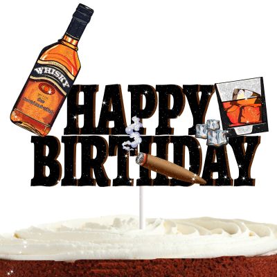 Whiskey Cake Topper for Men Women Aged to Perfection Theme Party Supplies Vintage 1982 Cake Decor Cheer to Men 40th 50th Birthday Cake Decorations