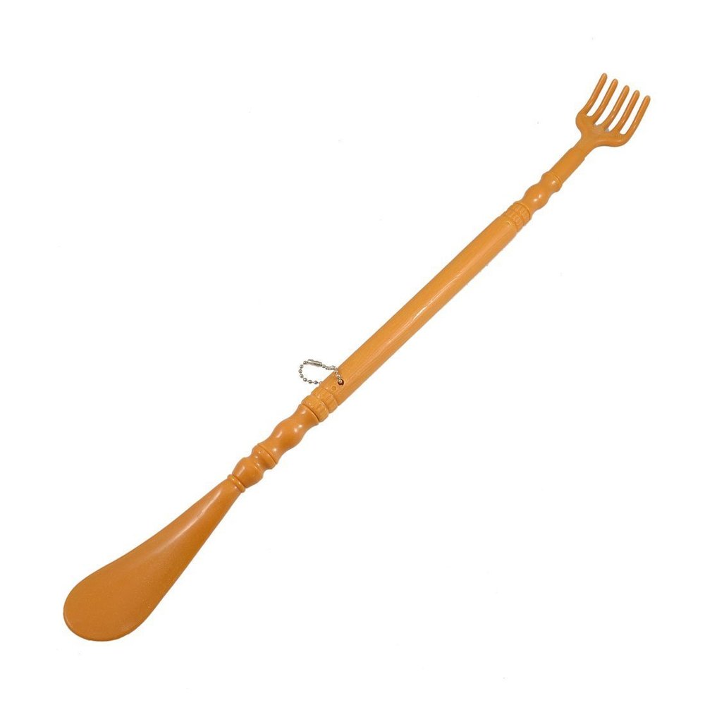 SHAPOKY Brown Plastic Handle Back Scratch Helper Massager 48 cm