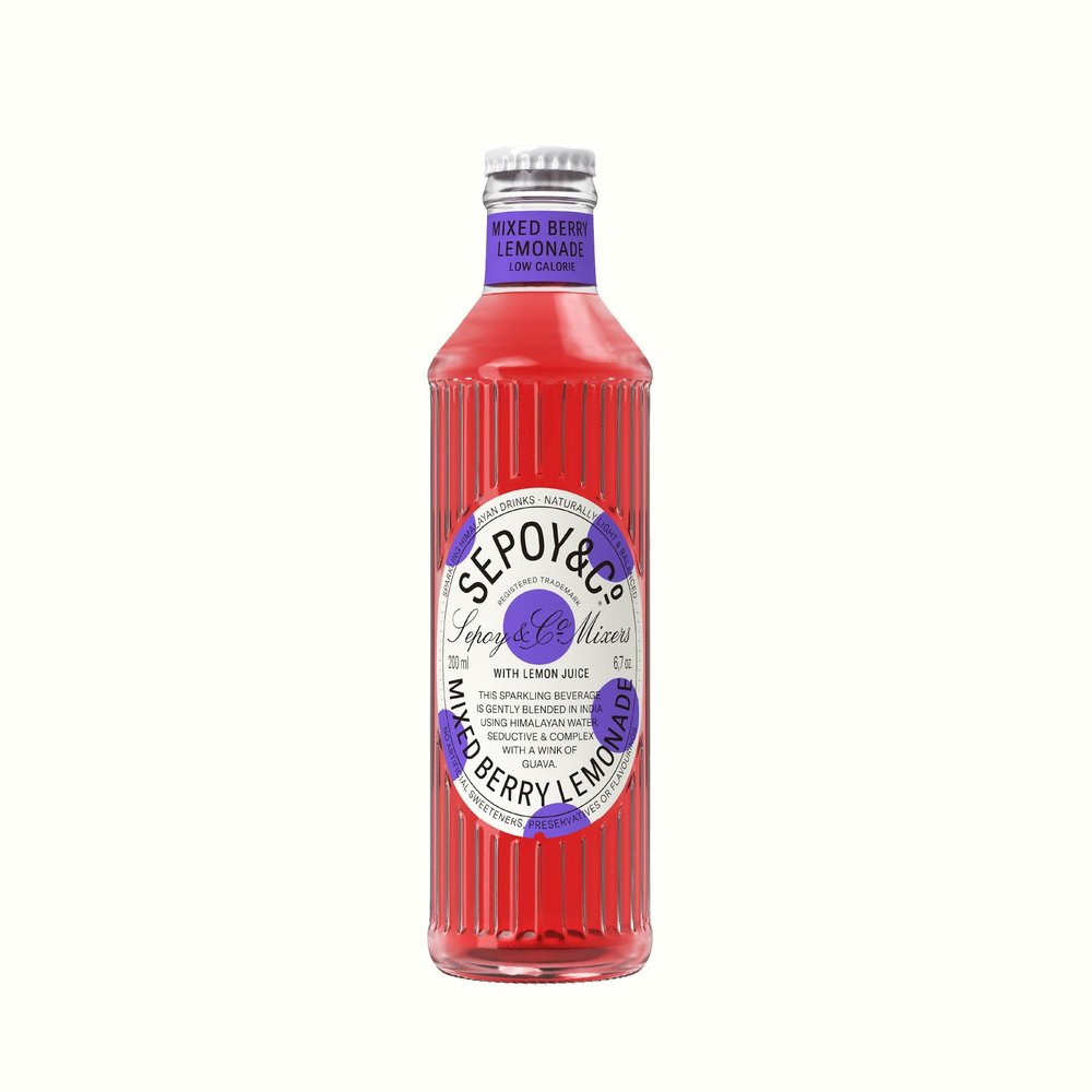 SEPOY & CO. Complex Mixed Berry Lemonade - 12 x 200ml | Low Calorie, Less Sugar, Ready To Drink | Pure Himalayan Water, 100% Natural Ingredients & Wink of Guava