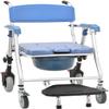BLOHDI Toilet Commode Wheelchair Medical commode wheelchair One button Folding commode chair toilet Shower Chair use as mobile toilet travel friendly easy to fold (Color : A) view 1
