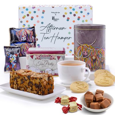 Hatties Gifts Highland Cow Tea & Biscuits Gift Set