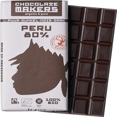 Chocolate Makers 'Peru' Organic 80% Dark Chocolate (Set of 10 80gr Bars)