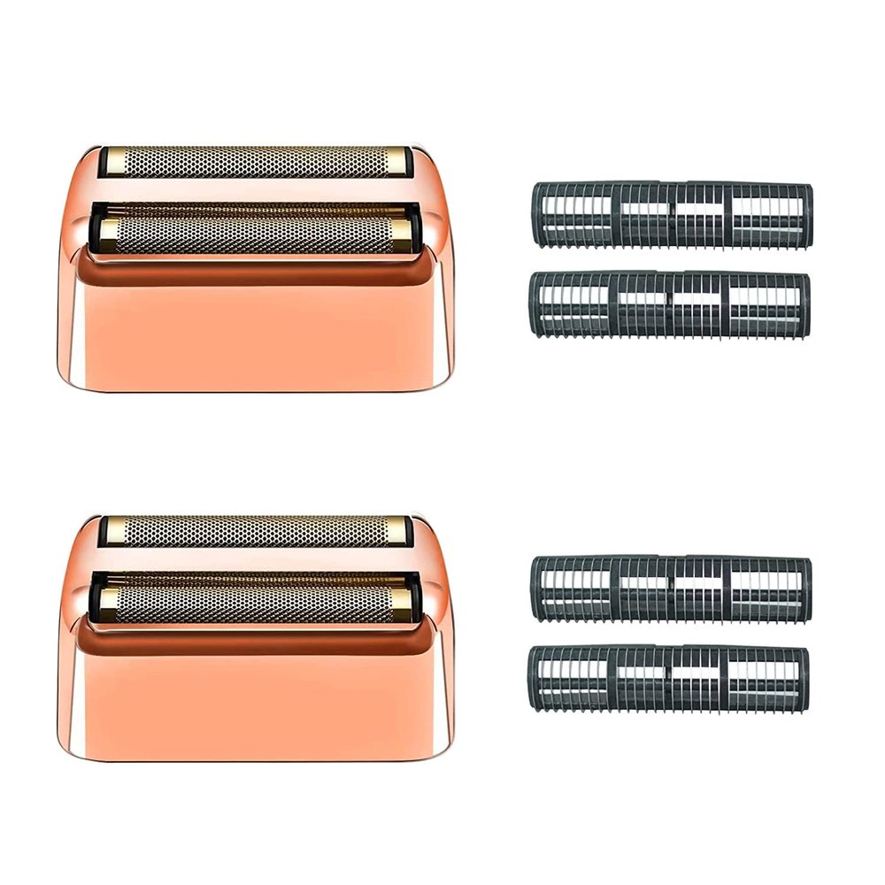 2 pack Professional Replacement Foil and Cutters for BaBylissPRO Barberology Double Foil Shaver, Compatible with BaBylissPRO Barberology FXFS2 ShaverGoldRose Gold