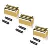 3 pack Professional Replacement Foil and Cutters for BaBylissPRO Barberology Double Foil Shaver, Compatible with BaBylissPRO Barberology FXFS2 ShaverGold