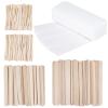 400Pcs Wax Strips Sticks Kit, BOJVESH 300 Small Medium Large Wooden Wax Applicator Sticks Eyebrow Wax Spatulas and 100 Non-Woven Paper Wax Strip for Face Body Hair Removal Women Men view 1