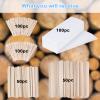 400Pcs Wax Strips Sticks Kit, BOJVESH 300 Small Medium Large Wooden Wax Applicator Sticks Eyebrow Wax Spatulas and 100 Non-Woven Paper Wax Strip for Face Body Hair Removal Women Men view 3