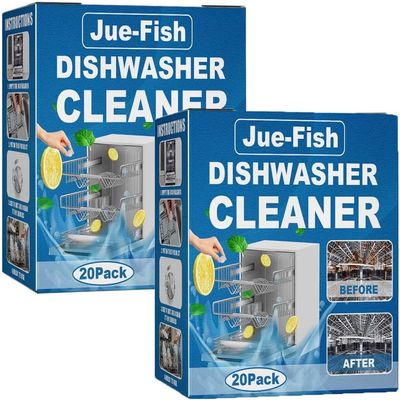 2 Boxes Dishwasher Cleaning Tablets, Dishwasher Cleaner Tablets Removes Limescale Build Up, Dishwasher Cleaner Tablets for Kitchen Tableware Care