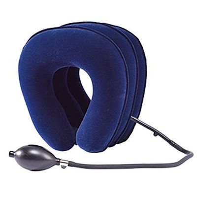 ADITAM Cervical Neck Traction Device, Inflatable Traction Device, Neck Traction Home Use, Pain Relief and Spine Alignment, Adjustable Neck Stretcher, Plus Eye Mask Gift,Royal Blue Double the comfort