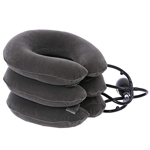 ADITAM Cervical Neck Traction Device Inflatable Neck Stretcher, Easy to Use for Chronic Neck and Shoulder Pain Relief, Neck Cervical Brace Collar Pillow for Home and Travel, Blue,Gray Double the