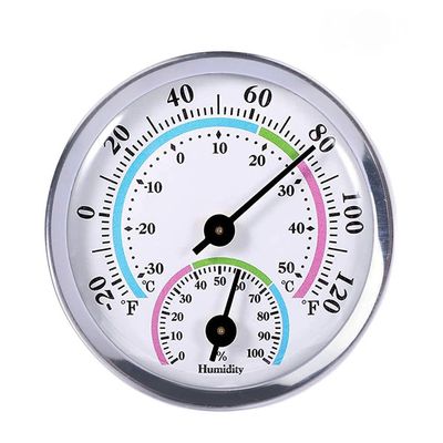 57mm Wall Mount Stainless Steel Indoor Sauna Room Temperature Humidity Tester