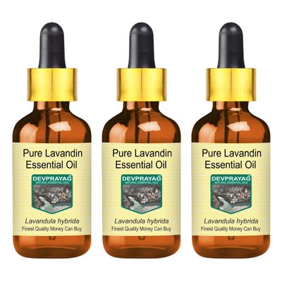 Devprayag Pure Lavandin Essential Oil (Lavandula hybrida) with Glass Dropper Natural Therapeutic Grade Steam Distilled (Pack of Three) 100ml X 3 (10 oz)