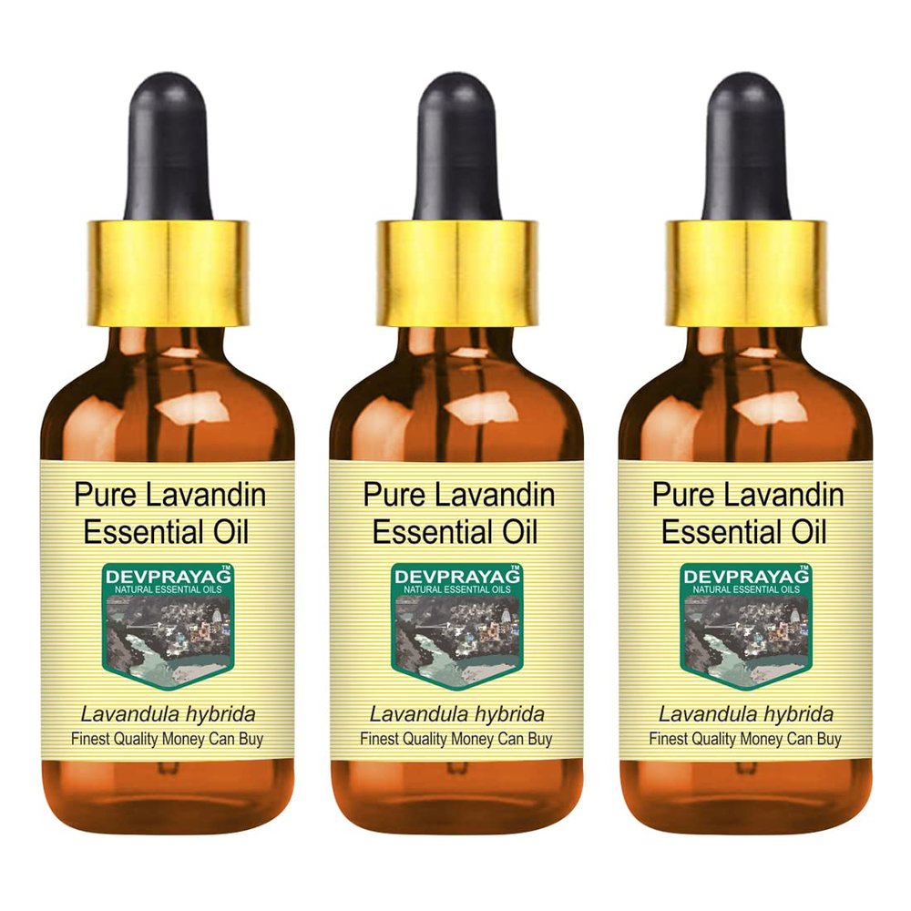 Devprayag Pure Lavandin Essential Oil (Lavandula hybrida) with Glass Dropper Natural Therapeutic Grade Steam Distilled (Pack of Three) 100ml X 3 (10 oz)