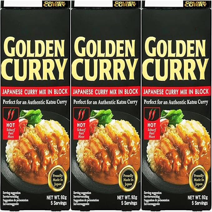 S&B Golden Curry Japanese Curry Sauce Mix HOT 92g - PACK OF 3