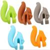 5 pcs Cute Squirrel Shape Silicone Tea Bag Holder Cup, Squirrel Drink Markers, Tea Bag Holder for Cup Hanging Tool Mug Candy Colors Gift Set view 1