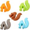 5 pcs Cute Squirrel Shape Silicone Tea Bag Holder Cup, Squirrel Drink Markers, Tea Bag Holder for Cup Hanging Tool Mug Candy Colors Gift Set view 3