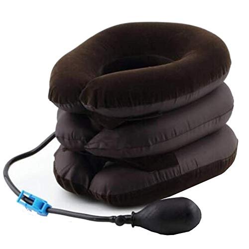 ADITAM Cervical Neck Traction Device for Head & Shoulder Pain - Collar Brace, Neck Pain Relief for Home/Office Inflatable Support Pillows, Adjustable Size. Double the comfort