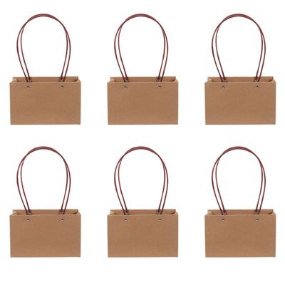 Cabilock Bag Rectangle 6pcs Kraft Paper Florist Straw Bag Waterproof and Durable