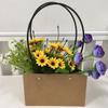 Cabilock Bag Rectangle 6pcs Kraft Paper Florist Straw Bag Waterproof and Durable view 3