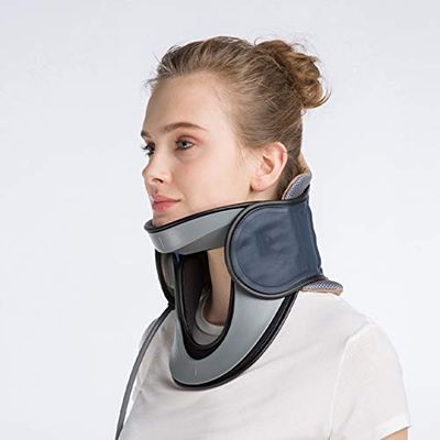 ADITAM Medical Cervical Vertebra Tractor Neck Support Brace Traction Treatment for Neck Pain Spondylosis Correct Posture Cervical Collar Spine Stretch Corrector Neck Spine Fixation,Blueb Double the