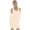 Plus Size PVC Mini Tank Dress Sexy PU Patent Leather Sheath Dress Mini Low Cut Slim Latex Nightclub Dresses with Gloves,Beige,7XL view 1