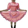 Adult Sexy Lockable Cross Dressing Sissy Maid PVC Dress Lockable Uniform Apron Costume Jumpsuits Rompers,Lotus Root Pink,L view 1