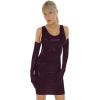Plus Size PVC Mini Tank Dress Sexy PU Patent Leather Sheath Dress Mini Low Cut Slim Latex Nightclub Dresses with Gloves,Dark Red,XL view 1