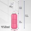 Wolfbeam Portable Hand-held Vulva and Anus Cleaner and Personal Health Vaginal Washing Container, Travel Urinal Spray Scrubber for Personal Hygiene (Pink, 450ml) view 2