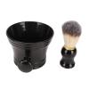 Beard Brush Soft Artificial Bristle Professional Safe Black Beard Brush Bowl Tool Portable Large Capacity Bowl Suitable for Barber Men Home Salon view 1