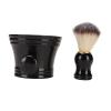 Beard Brush Soft Artificial Bristle Professional Safe Black Beard Brush Bowl Tool Portable Large Capacity Bowl Suitable for Barber Men Home Salon view 2