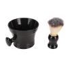 Beard Brush Soft Artificial Bristle Professional Safe Black Beard Brush Bowl Tool Portable Large Capacity Bowl Suitable for Barber Men Home Salon view 3