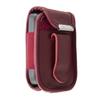 caseroxx Leather-Case with belt clip compatible with Freestyle Libre 1/2 / 3 / Insulinx / 14 Day made from genuine leather, Pouch with belt clip and viewing window in red view 2