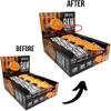Warrior Raw Protein Bars  20g Protein Per Bar  High Protein Snack Bars Multipack (12 or 24 Bars, 75g Each)  Low Sugar, High Fibre Breakfast & Meal Replacement Bar  Chocolate Orange Flapjack view 4