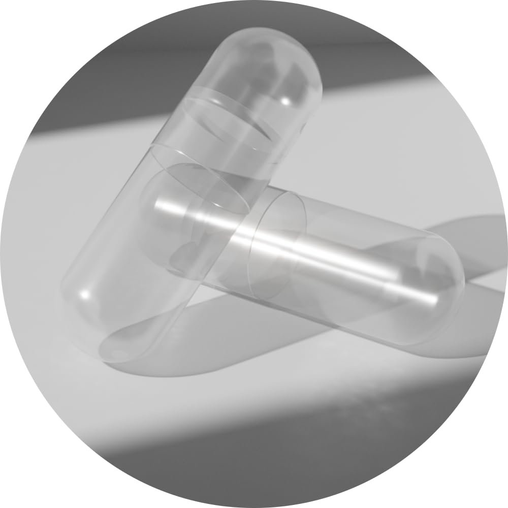 DR T&T Acid Resistant delay Release Vegetarian Based DRcaps Capsules Capsule size00 Size 00 Clear (100)