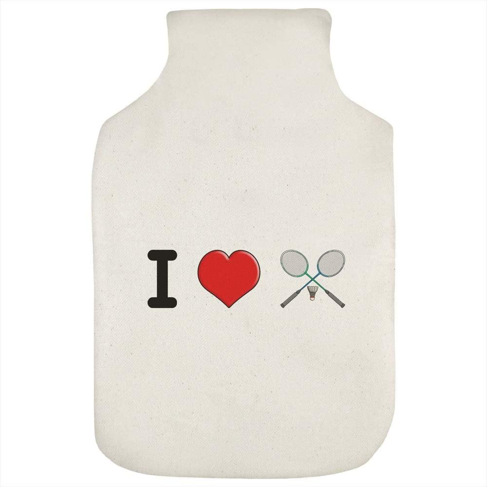 'I Love Badminton' Hot Water Bottle Cover (HW00026334)