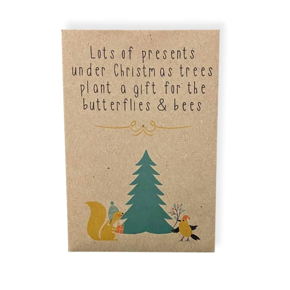 Christmas Wildflower Seed Packets (Pack of 10)  Eco Friendly Stocking Fillers & Table Favours  Bee Friendly UK Wildflower Seeds  Sustainable Gifts for Nature Lovers, Gardeners & Guests