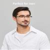ANRRI Blue Light Glasses for Men Semi Rimless Rectangle Metal Frame UV Blocking Computer Glasses (Black, 2.00, x) view 3